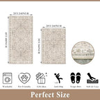 Kitchen Rugs Non-Slip Washable 2 Piece, Modern Boho Low Pile Stain-Resistant Floor Mats Set for Hardwood Floors, Soft Small Decorative Rugs (Beige, 2x3+2x4) - Image 2