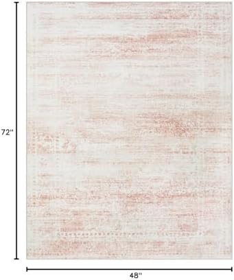 Pink Washable Rugs 4x6 Area Rugs for Living Room,Bedroom,Kids Room,Nursery - Image 2