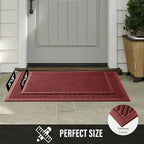 HIYARD Sturdy Front Door Mat, Absorbent Muddy Dirt Resist Welcome Door Mats Outdoor Indoor, Stain and Fade Resistant, Non-Slip Backing Entry Mat Low Profile Doormat for Entryway, 36×24, Red - Image 6