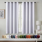 MIULEE Blackout Curtains for Bedroom 2 Panels 50x63 Inch Long Greyish White by MIULEE