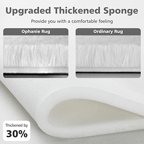 Ophanie Upgrade White Rugs for Bedroom, 4x6 Feet, Shaggy Soft Area Rug, Non-Slip Indoor Floor Carpet for Living Room, Kids Baby Girls Teen Dorm Home Decor Aesthetic, Nursery. - Image 3