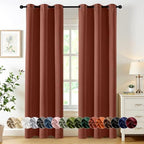 MIULEE Fall Blackout Curtains for Bedroom 2 Panels 40"x84" Long Terracotta by MIULEE