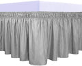 PureFit Wrap Around Ruffled Bed Skirt, Light Gray, Queen/King - 18" Drop by PureFit