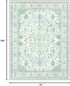 RELEANY Washable Area Rug, 7'x9', Green/White/Blue - Image 2