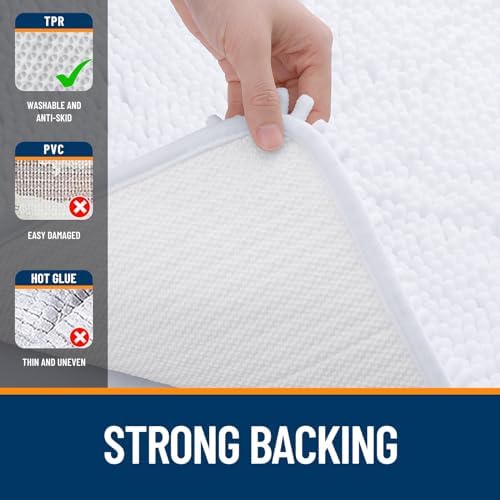 OLANLY Bathroom Runner Rugs 47x24, Extra Soft Absorbent Chenille Bath Rugs - Image 6