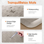 TranquilRelax 4/5 Inch Cushioned Anti Fatigue Kitchen Mats for Floor, Taupe - Image 3