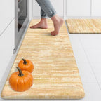 KIMODE Fall Decor Kitchen Mats Cushioned Anti Fatigue,Orange Aabstract Rugs by StayinComfortCookwithJoy