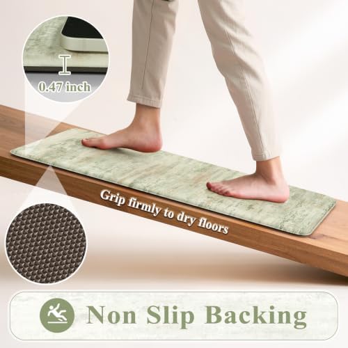 KIMODE Kitchen Mats for Floor Cushioned Anti Fatigue,Green Padded Floor Mat - Image 4