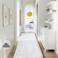 Ophanie Runner Rug for Hallway, 2x6 Washable Non-Slip Fluffy Soft Bedside Rugs, Bedroom Living Room Shaggy Carpet for Kids Girls Boys Dorm Nursery Home Decor Aesthetic, White by Ophanie