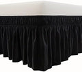 MEILA Wrap Around Elastic Bed Skirt for Queen & King Beds, 24" Drop, Black by MEILA