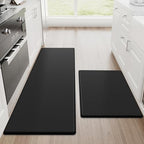 StepRite Kitchen Mats for Floor, 2-Piece Anti-Fatigue Kitchen Rugs, Black by Bringcushiontoyourlife