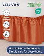 CGK Wrap Around Dust Ruffle Bed Skirt - Full Size, 9" Inch, Terracotta - Image 6