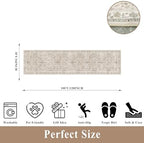 3x12 ft Long Kitchen Runner Rug - Non-Slip Washable Hallway Rug with Rubber Backing,Boho Floral Soft Low Pile Floor Carpet Runner for Entryway,Bedroom,Living Room（Beige,3x12） - Image 2