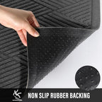 HIYARD Sturdy Front Door Mat, Absorbent Muddy Dirt Resist Welcome Door Mats Outdoor Indoor, Stain and Fade Resistant, Non-Slip Rubber Backing Low Profile Doormat for Entryway, 47×32, Charcoal - Image 4