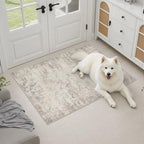 2x3 Washable Entryway Rug: Modern Abstract Soft Carpet Brown Beige - Image 4