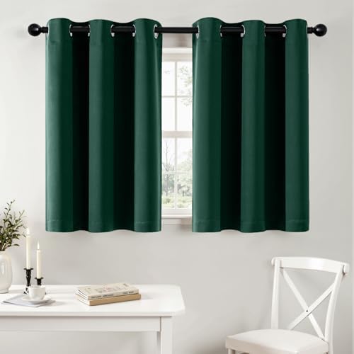 MIULEE Christmas Blackout Curtains for Bedroom 40x36 Inch Long Hunter Green by MIULEE