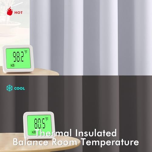 MIULEE Blackout Curtains for Bedroom 2 Panels 40x54 Inch Long Greyish White - Image 3