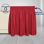 PureFit Wrap Around Ruffled Bed Skirt, Red, Queen/King - 14" Drop - Image 4