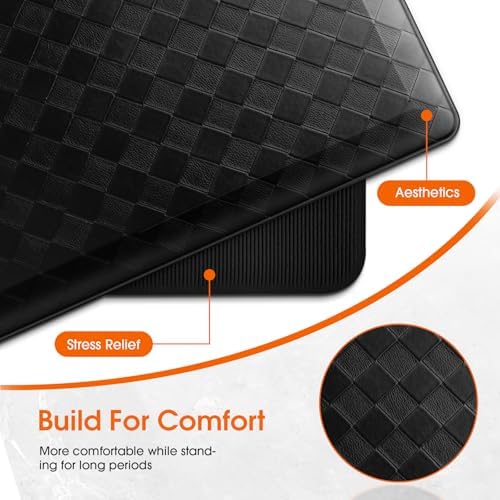 TranquilRelax 4/5 Inch Cushioned Anti Fatigue Kitchen Mats for Floor, Black - Image 6