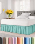 CGK Wrap Around Dust Ruffle Bed Skirt - Full Size, 9" Inch, Spa Blue by CGKUnlimited