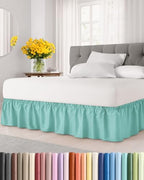 CGK Wrap Around Dust Ruffle Bed Skirt - Full Size, 9" Inch, Spa Blue by CGKUnlimited