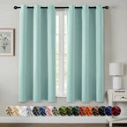 MIULEE Blackout Curtains for Bedroom 2 Panels 40 x 45 Inch Long Aqua by MIULEE