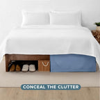 Bare Home Bed Skirt 15-Inch Drop 1800 Ultra-Soft (Queen, Coronet Blue) - Image 4