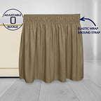 PureFit Wrap Around Ruffled Bed Skirt, Camel, Twin/Full - 22" Drop - Image 4