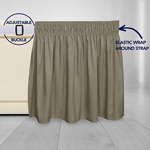 PureFit Wrap Around Ruffled Bed Skirt, Sand, Queen/King - 14" Drop - Image 4