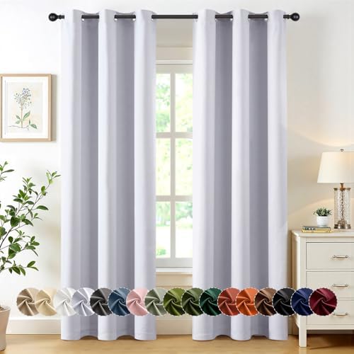 MIULEE Blackout Curtains for Bedroom 2 Panels 40x84 Inch Long Greyish White by MIULEE