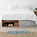 Bare Home Bed Skirt 15-Inch Drop 1800 Ultra-Soft (Full XL, Light Grey) - Image 4
