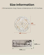 Amada Round 6x6 Washable Area Rug for Living Room, Beige, Vintage Style - Image 2