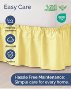 CGK Wrap Around Dust Ruffle Bed Skirt - Queen Size, 9" Inch, Yellow - Image 6
