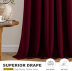 MIULEE Christmas Blackout Curtains for Bedroom 2 Panels 40"x63" Burgundy - Image 5