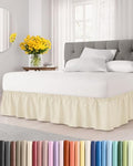 CGK Wrap Around Dust Ruffle Bed Skirt - King Size, 21" Inch, Off White by CGKUnlimited
