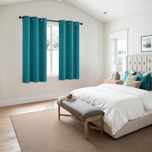 MIULEE Blackout Curtains for Bedroom 2 Panels 40 x 63 Inch Long Teal - Image 6
