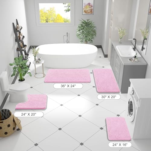 OLANLY Bathroom Runner Rugs 59x20, Extra Soft Absorbent Chenille Bath Rugs - Image 2