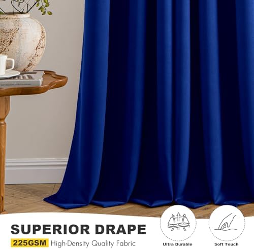 MIULEE Blackout Curtains for Bedroom 2 Panels 40 x 54 Inch Long Royal Blue - Image 5