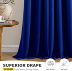 MIULEE Blackout Curtains for Bedroom 2 Panels 40 x 63 Inch Long Royal Blue - Image 5