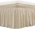 MEILA Wrap Around Elastic Bed Skirt for Queen & King Beds, 24" Drop,Beige by MEILA