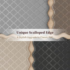 Arenarug Upgrade Scalloped Kitchen Mats for Floor 2PC, Khaki Kitchen Rugs - Image 2
