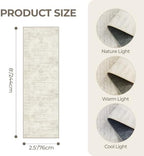 2'6 x 8' Runner Rug Non Slip,Washable Kitchen Rugs,Beige - Image 2