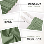 Wrap Around Queen Bed Skirt, Easy Fit Elastic Belt, 16 Inch Drop, Sage - Image 6
