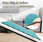 Arenarug Upgrade Scalloped Embossed Kitchen Mats for Floor 2PCS Cushioned Anti Fatigue Waterproof Foam Kitchen Rugs Non Slip Washable Comfort Standing Mat for Sink Laundry, 17.3"x30"+17.3"x59", Blue - Image 4