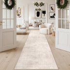 HAOYUNLAI 3x12 Hallways Runner Rugs: Soft Kitchen Rug Non-Slip Floor Mat with Rubber Backing Washable Non Shedding Soft Beside Carpet for Bedroom Abstract Home Decor Rug Runner(3x12,Beige/Cream - Image 6