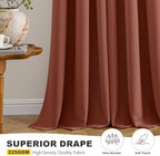 MIULEE Fall Blackout Curtains for Bedroom 2 Panels 40"x54" Long Terracotta - Image 5