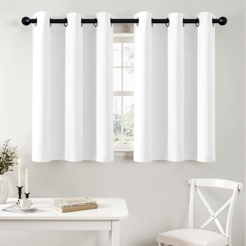 MIULEE Blackout Curtains for Bedroom 2 Panels 40 x 36 Inch Long Pure White by MIULEE