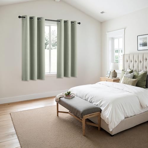 MIULEE Blackout Curtains for Bedroom 2 Panels 40 x 54 Inch Long Sage Green - Image 6