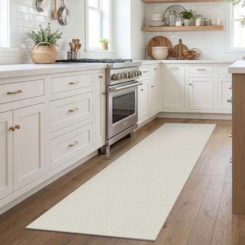 EARTHALL Washable Runner Rug, Non Slip Bedside Rug, 2x7 Ft, Cream/Grayish - Image 6
