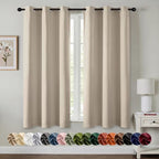 MIULEE Blackout Curtains for Bedroom 2 Panels 40 x 63 Inch Long Light Beige by MIULEE